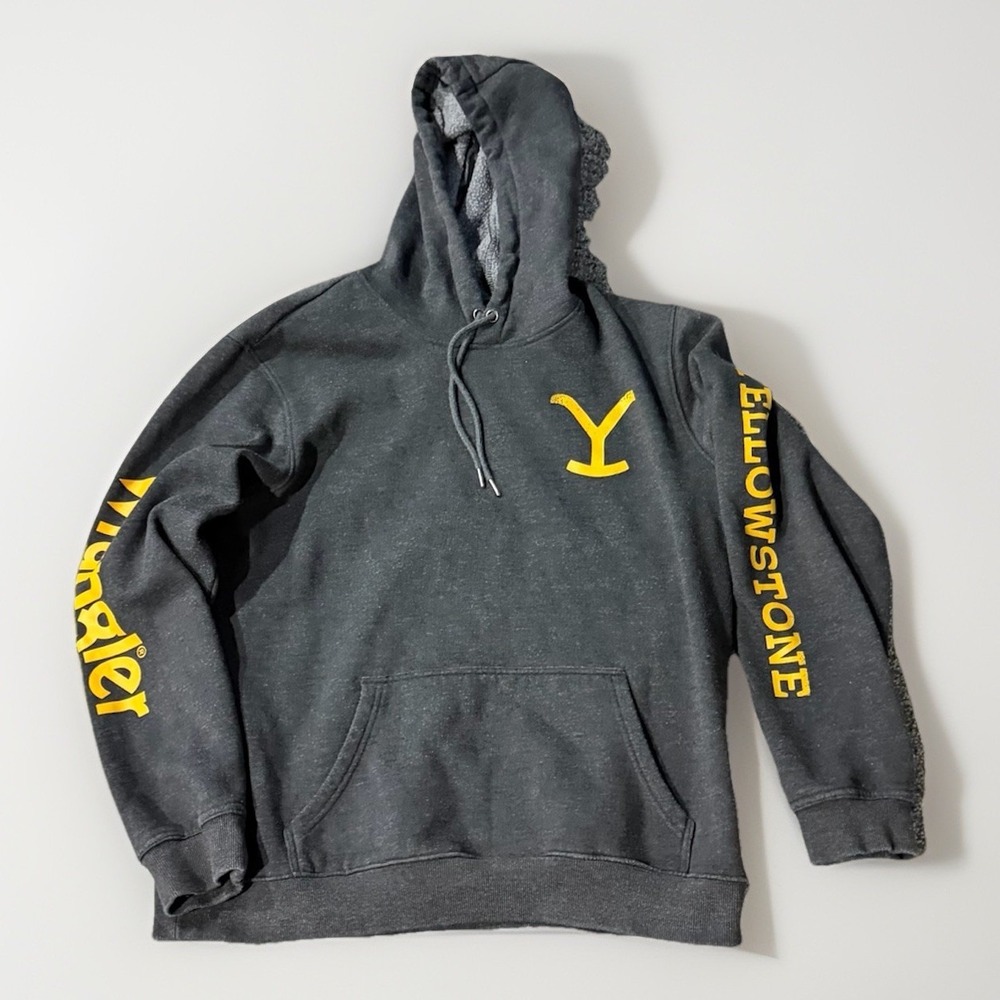 Wrangler x Yellowstone Fleece Hoodie Gray Large